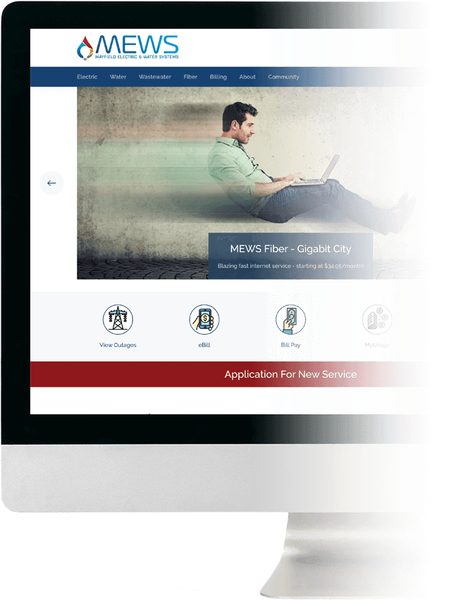 Apple iMac with Website on Screen